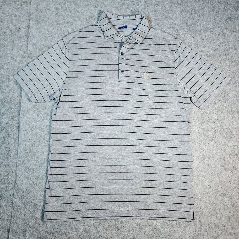 FootJoy FJ Mens Tidewater GC Grey Black Stripe Outdoors Golf Polo Size Medium